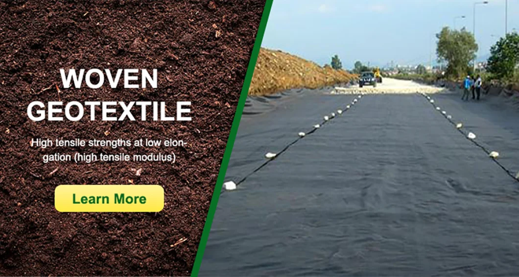 Ntpep Certified Woven Fabric Stabilization PP Woven Geotextile for Soil Reinforcement