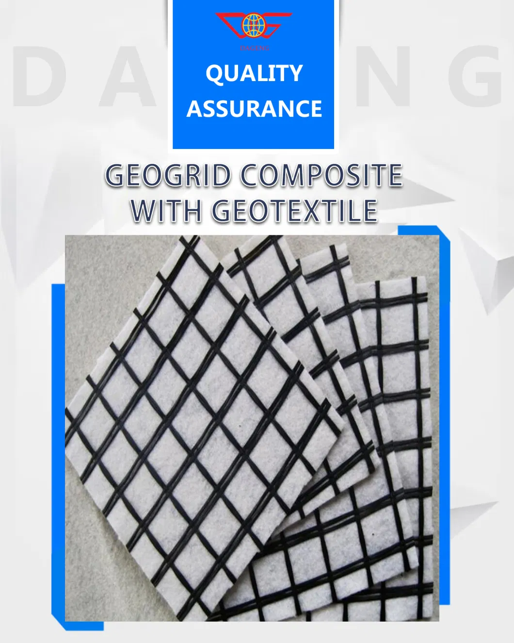 50/50kn Combigrid Biaxial Geogrid Composite with 150g Non Woven Geotextile Global Hot Sale