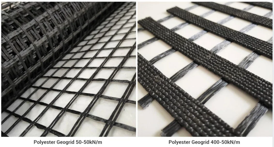 High Tensile Strength Polyester PVC Biaxial Geogrid for Rawilway Foundation