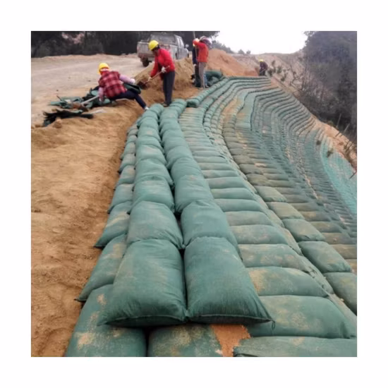 Нетканый геомешок для защиты склонов плотин